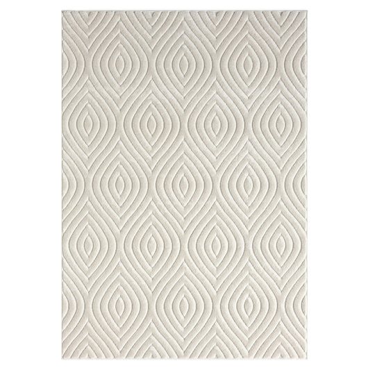 5' X 7' Beige Trellis Area Rug