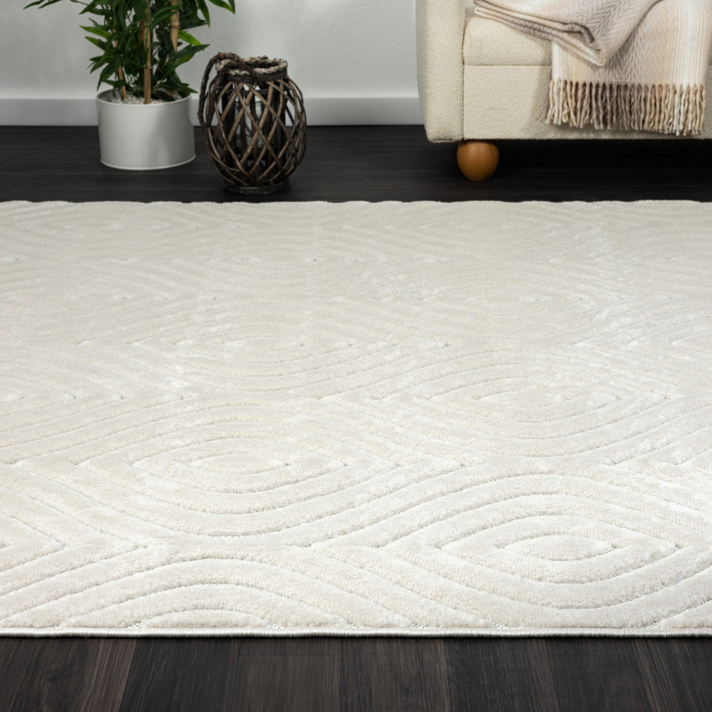 5' X 7' Beige Trellis Area Rug