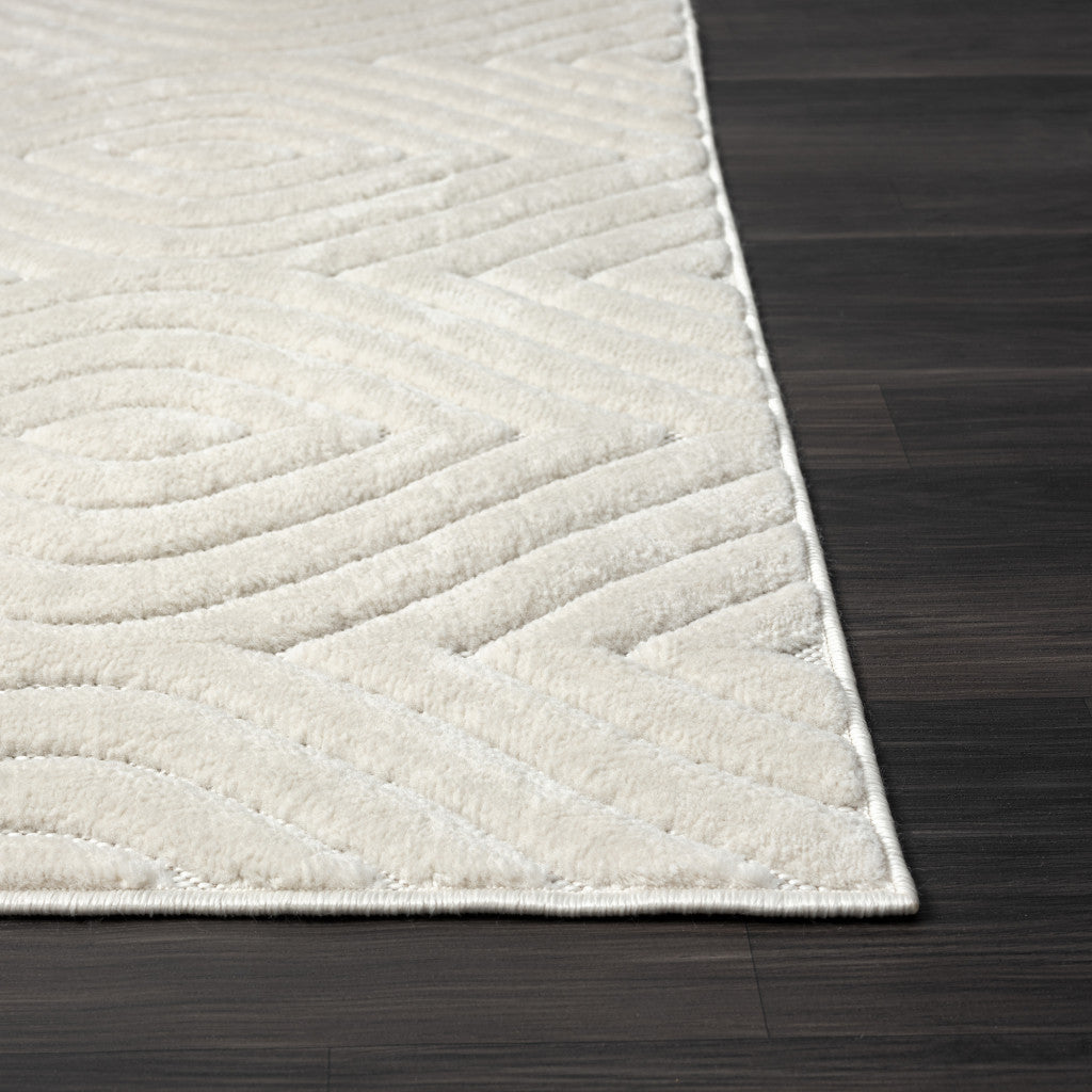 5' X 7' Beige Trellis Area Rug