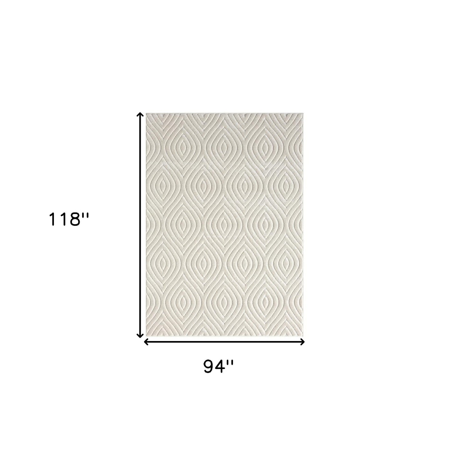 5' X 7' Beige Trellis Area Rug