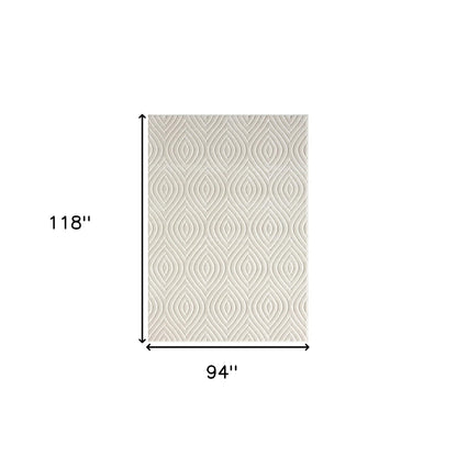 5' X 7' Beige Trellis Area Rug