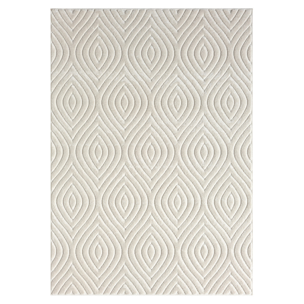 5' X 7' Beige Trellis Area Rug