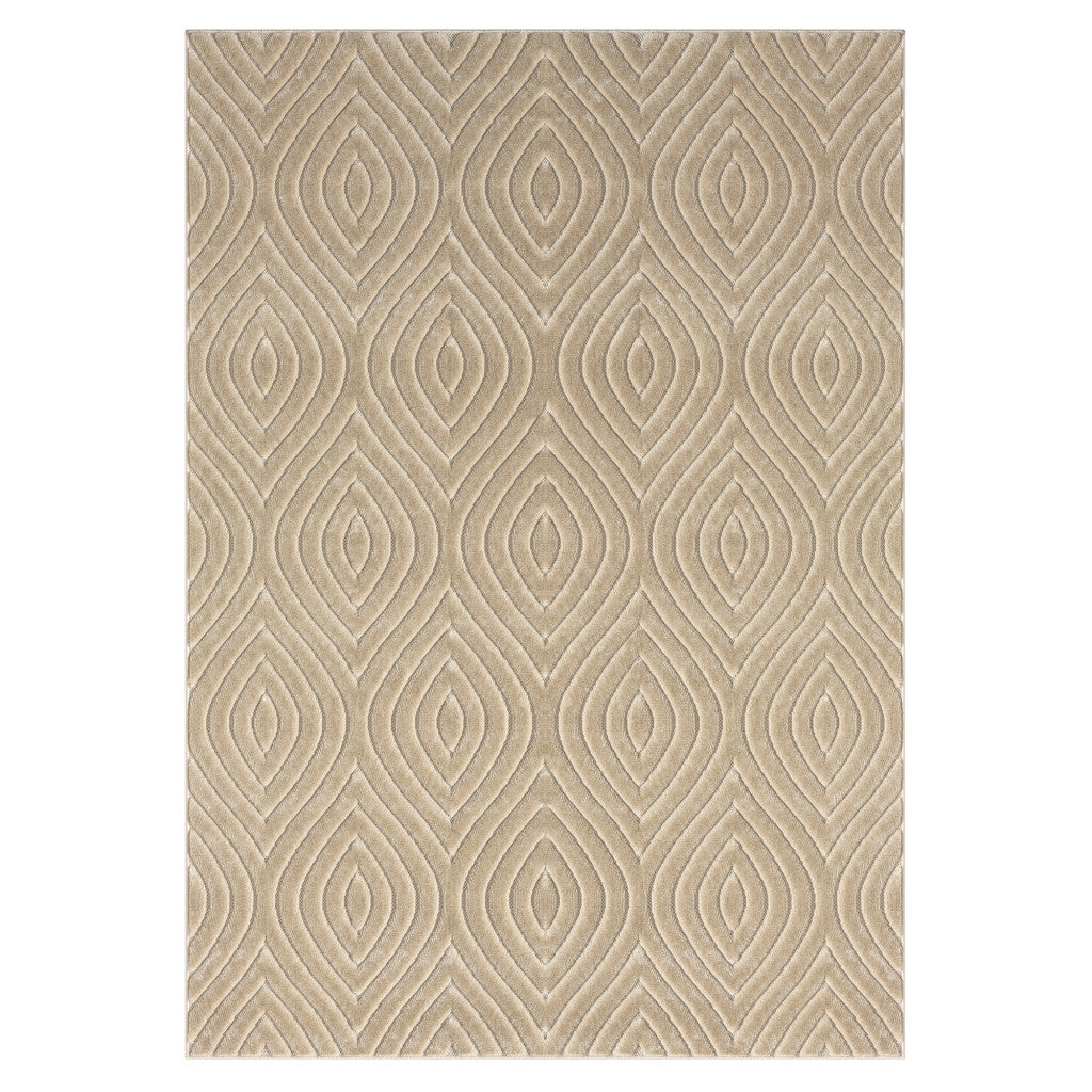 5' X 7' Beige Trellis Area Rug