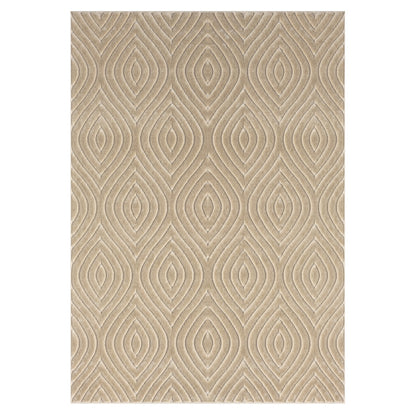 5' X 7' Beige Trellis Area Rug