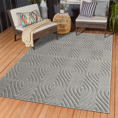 5' X 7' Beige Trellis Area Rug