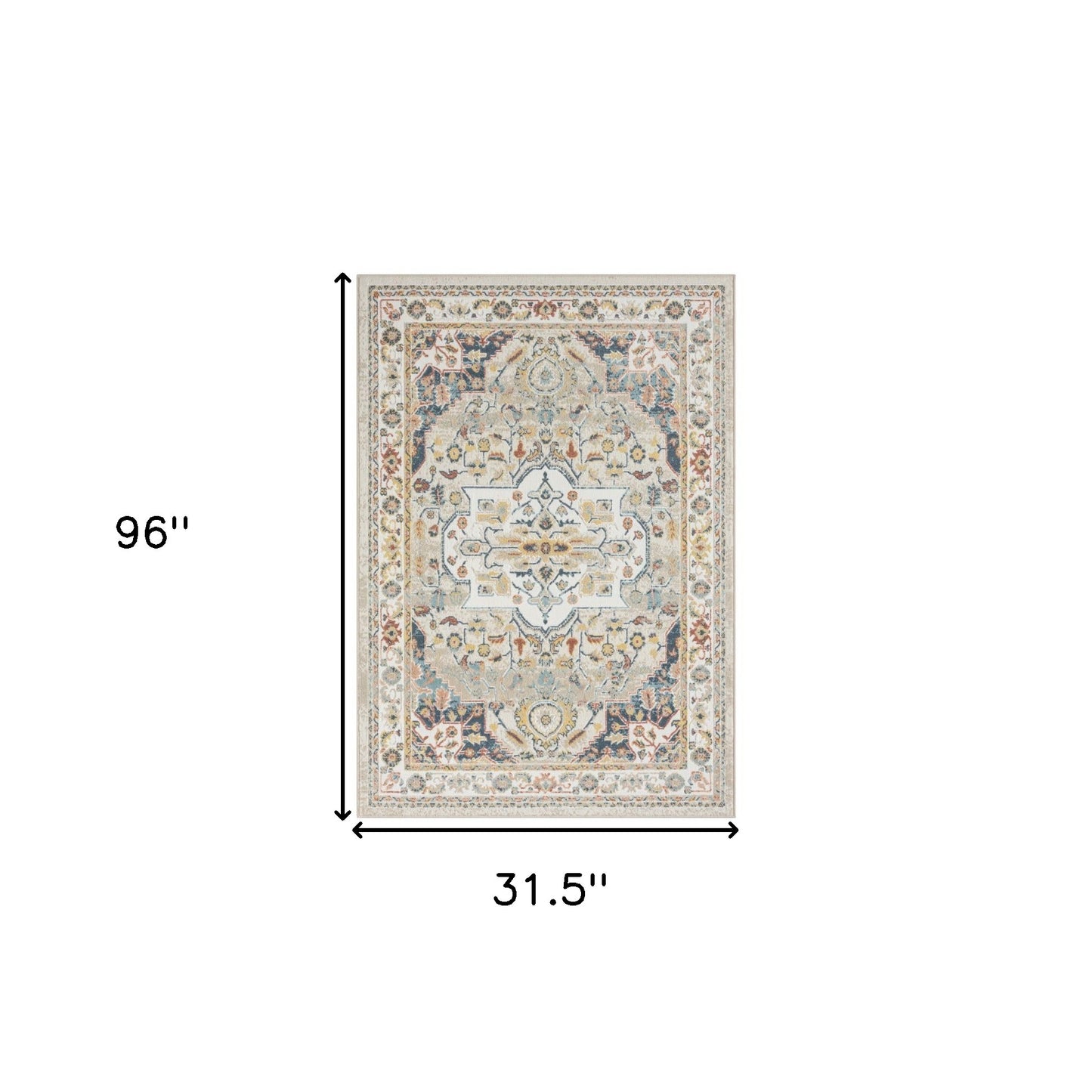 8' X 10' Ivory Abstract Area Rug