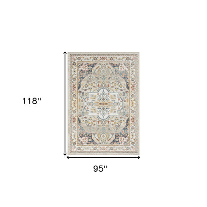 8' X 10' Ivory Abstract Area Rug