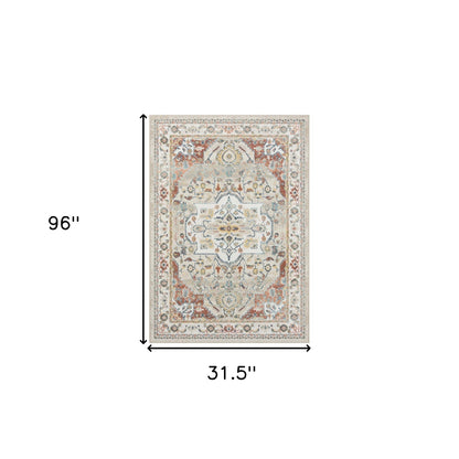 8' X 10' Ivory Abstract Area Rug