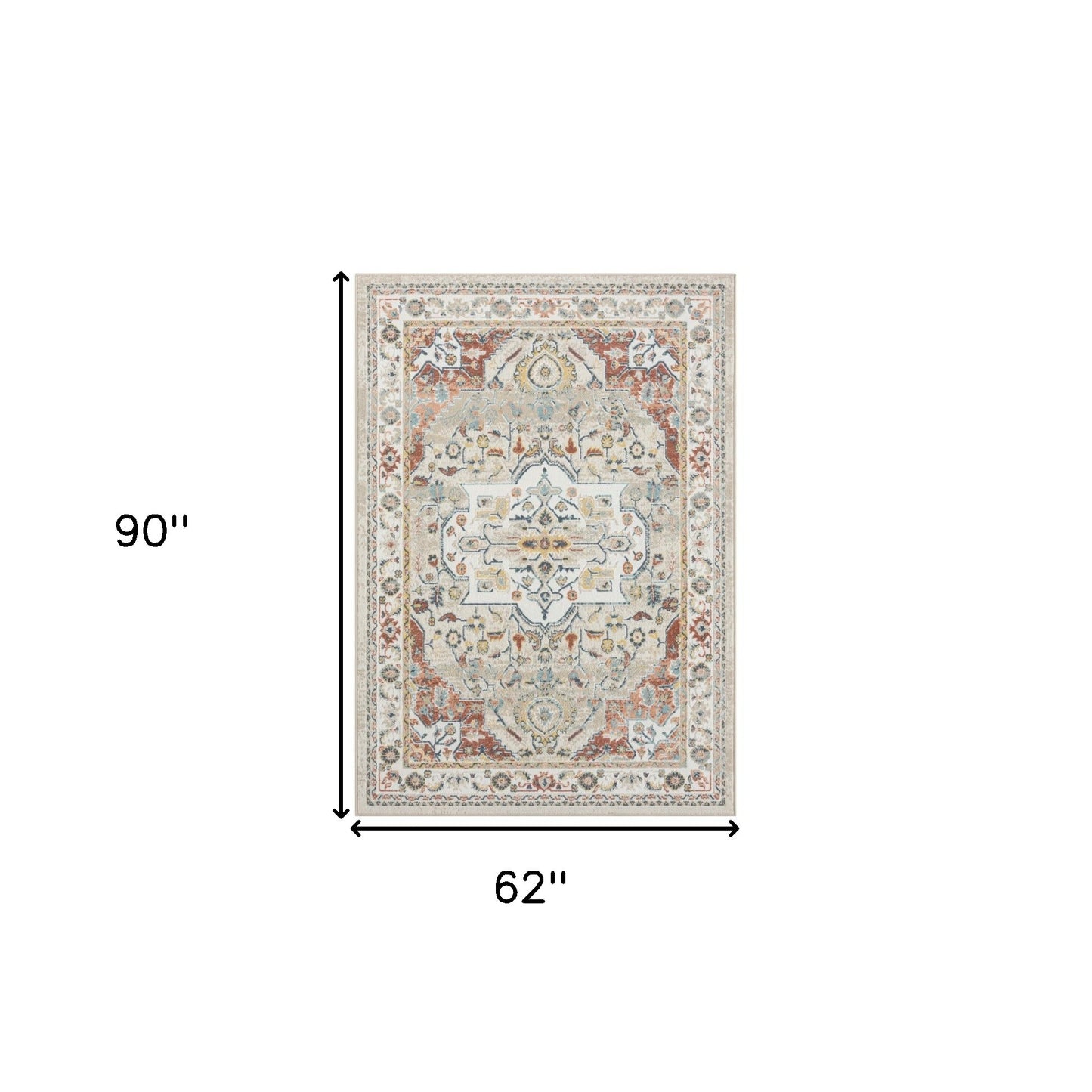 8' X 10' Ivory Abstract Area Rug