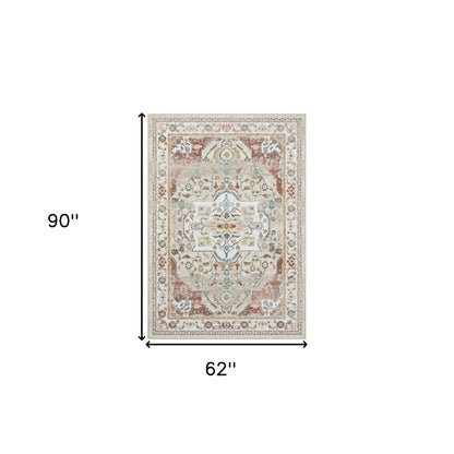 8' X 10' Ivory Abstract Area Rug