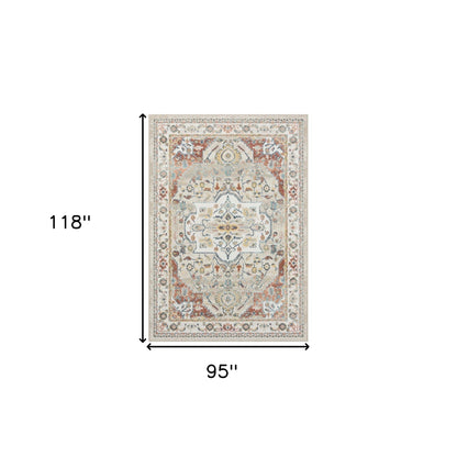 8' X 10' Ivory Abstract Area Rug