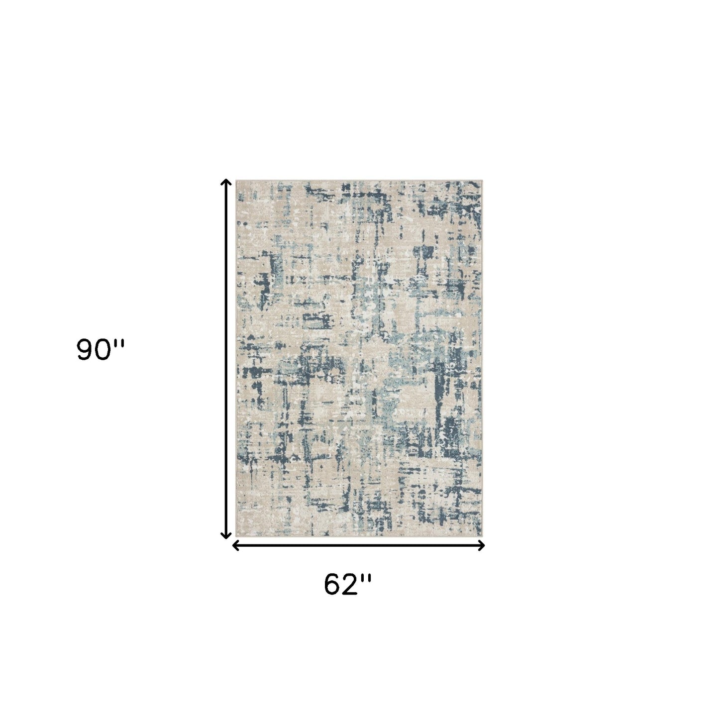 8' Gray Abstract Runner Rug