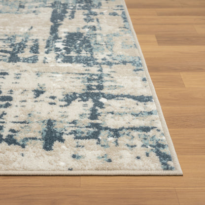 8' Gray Abstract Runner Rug