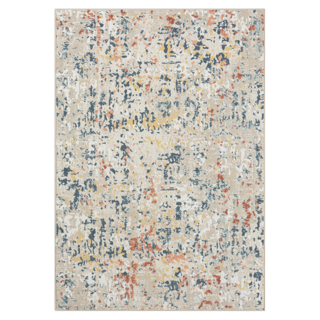 8' Gray Abstract Runner Rug