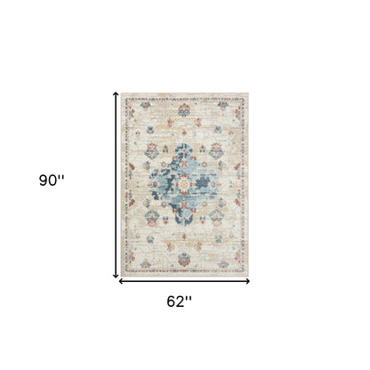 8' X 10' Ivory Medallion Area Rug