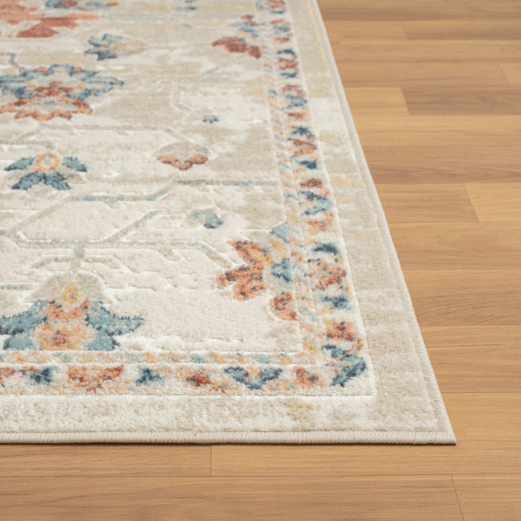 8' X 10' Ivory Medallion Area Rug