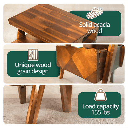 Rorns Rum Nightstand with Drawer for Stylish Bedroom Storage