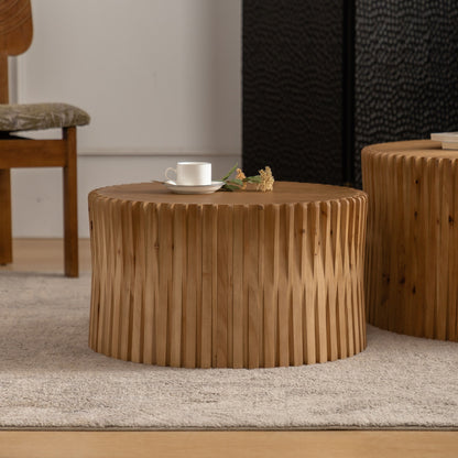 Vintage Fashion Style Cylindrical Nesting Coffee Table Set