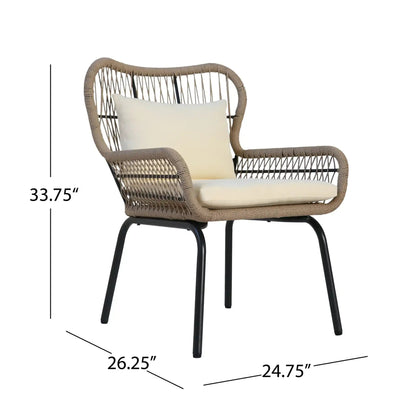 Southport Club Chair With Woven Rope And Cushions