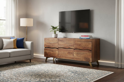 Seesham Live Edge Sideboard with Gold Legs