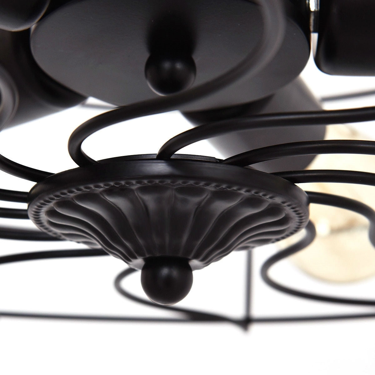 5 Light Modern Black Iron Sphere Modern Chandelier