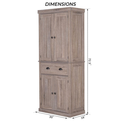 Farmhouse 6ft  Kitchen / Bathroom Storage Pantry Drawer Cabinet Wood Grain