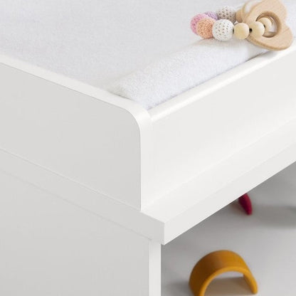 Modern Nursery 2 Drawer Storage Baby Changing Table in White