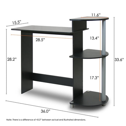 Contemporary Computer Desk in Black and Grey Finish