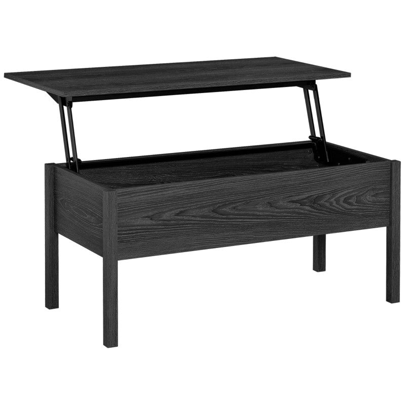 Modern Black Lift Top Coffee Table w/ Hidden Storage