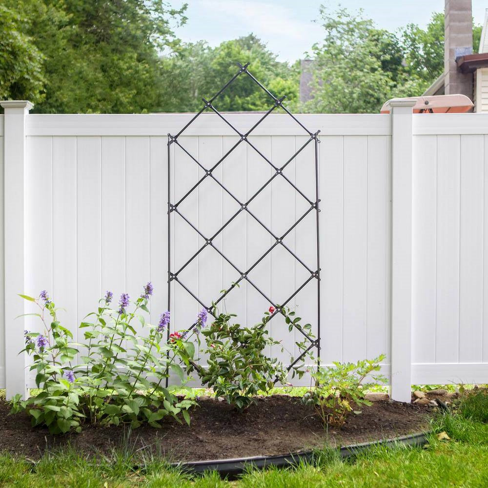 Outdoor 7-FT. Tall Wrought Iron Lattice Garden Trellis