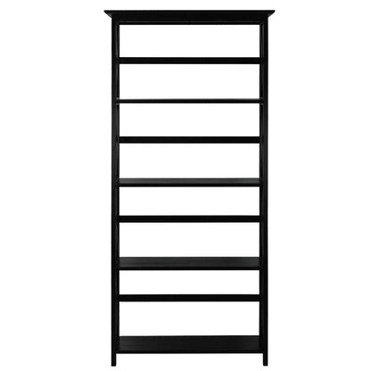 Tall 5-Tier Bookcase in Black Wood Finish