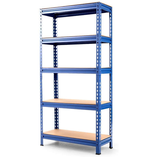 Heavy Duty 60 inch Adjustable 5-Shelf Metal Storage Rack in Navy Blue