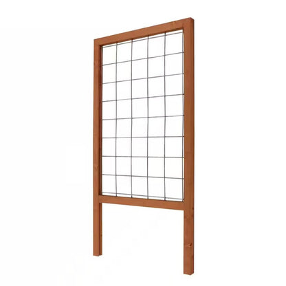 48-inch Outdoor Pine Wood Frame Garden Trellis with Metal Wire Lattice