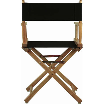 Solid Wood Frame Indoor/Outdoor Patio Dining Directors Chair with Black Seat