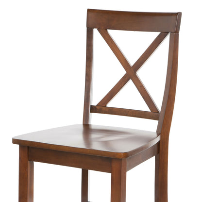 Set of 2 - X-Back 30-inch Solid Wood Barstool in Mahogany Finish