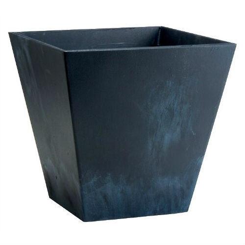 Contemporary 12-inch Square Planter in Black Plastic