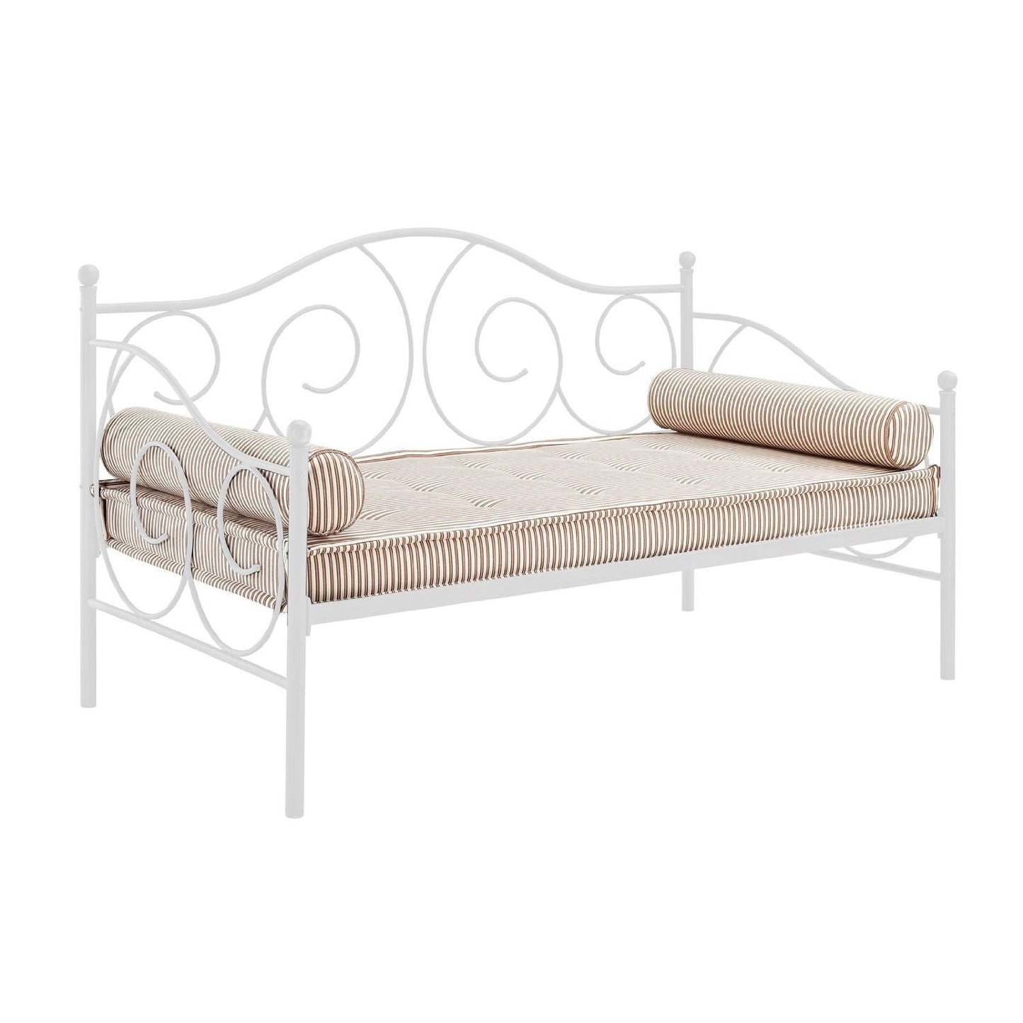 Twin size White Metal Day Bed Frame - 600 lb Weight Limit