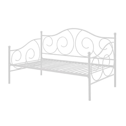 Twin size White Metal Day Bed Frame - 600 lb Weight Limit