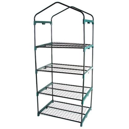 Durable 4-Tier Plant Stand Greenhouse with Zippered PVC Cover