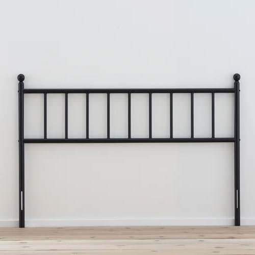 Queen size Traditional Farmhouse Headboard in Matte Black Metal Finish