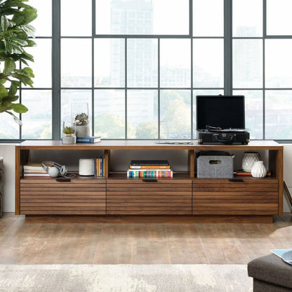 Modern Walnut Finish TV Stand Entertainment Center - Fits up to 70-inch TV