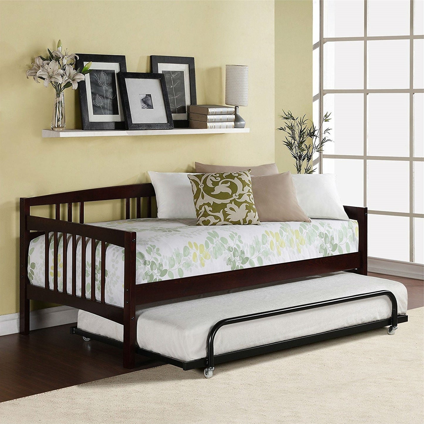 Twin size Day Bed in Espresso Wood Finish - Trundle Not Included