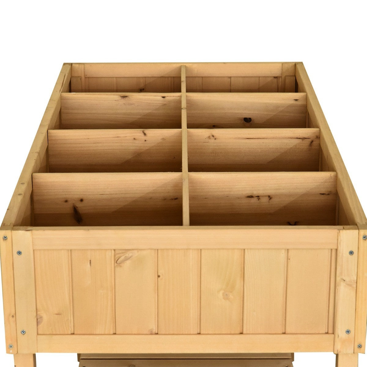 FarmHome 8 Grid Fir Wooden Raised Garden Planter Box