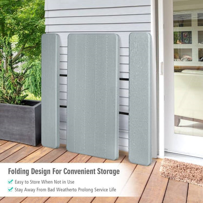 Grey Folding Picnic Table with 2 Benches Outdoor Patio Dining Set