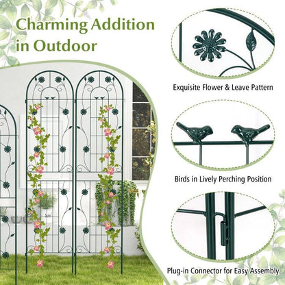 2 Pack - 7-ft Galvanized Steel Outdoor Garden Trellis in Green Metal Finish