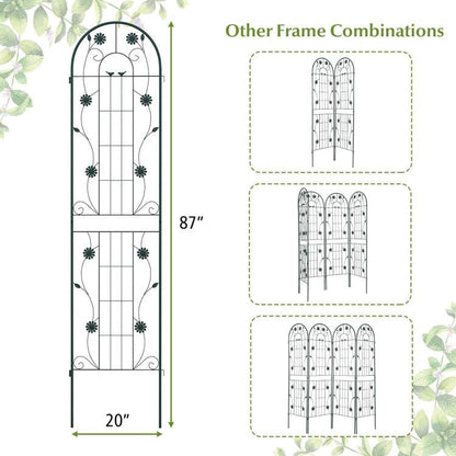 2 Pack - 7-ft Galvanized Steel Outdoor Garden Trellis in Green Metal Finish