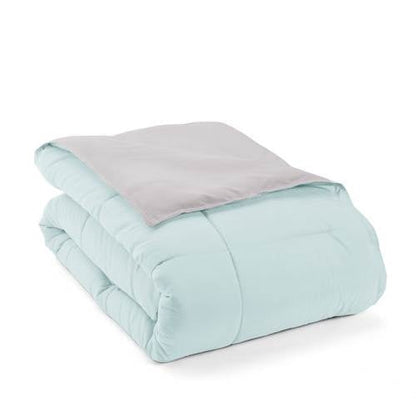 Twin/Twin XL 2-Piece Microfiber Reversible Comforter Set Aqua Blue and Grey