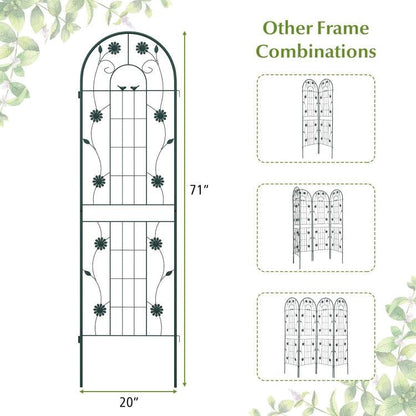 Set of 2- Outdoor 6-ft Galvanized Steel Garden Trellis in Green Metal Finish