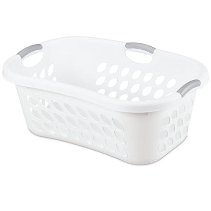 Set of 6 White Laundry Baskets w/ Carry Handles