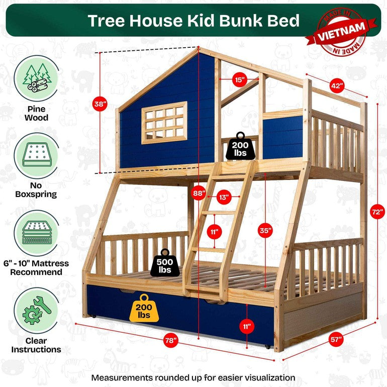 Treehouse Kid Bunk Bed for Fun and Adventure in Your Child's Room
